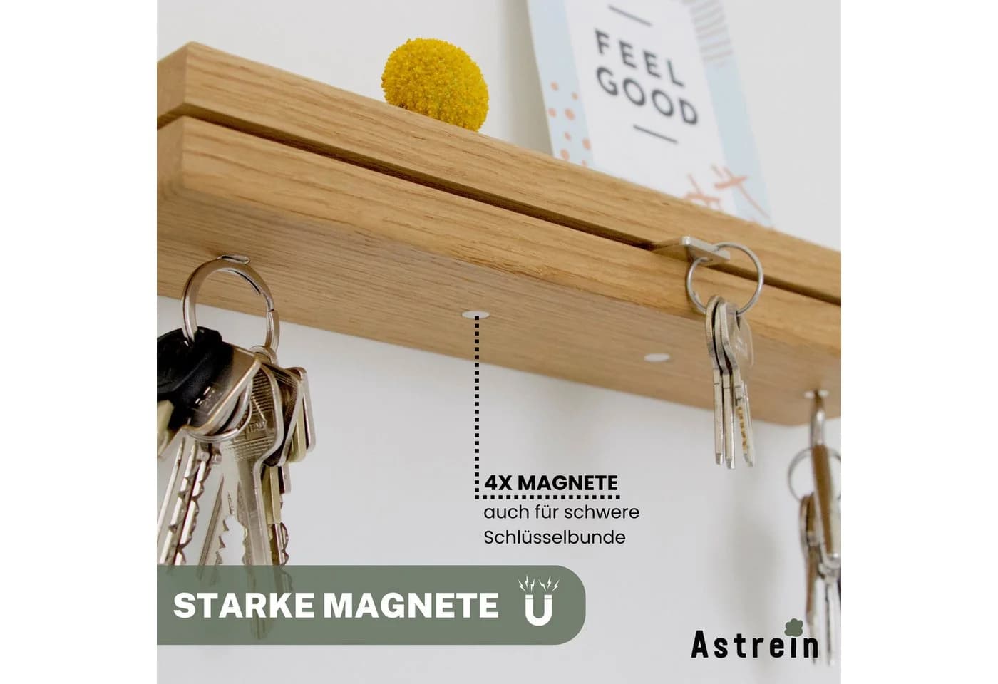 Astrein Schlüsselbrett Eiche Magnetisch - Bild 3