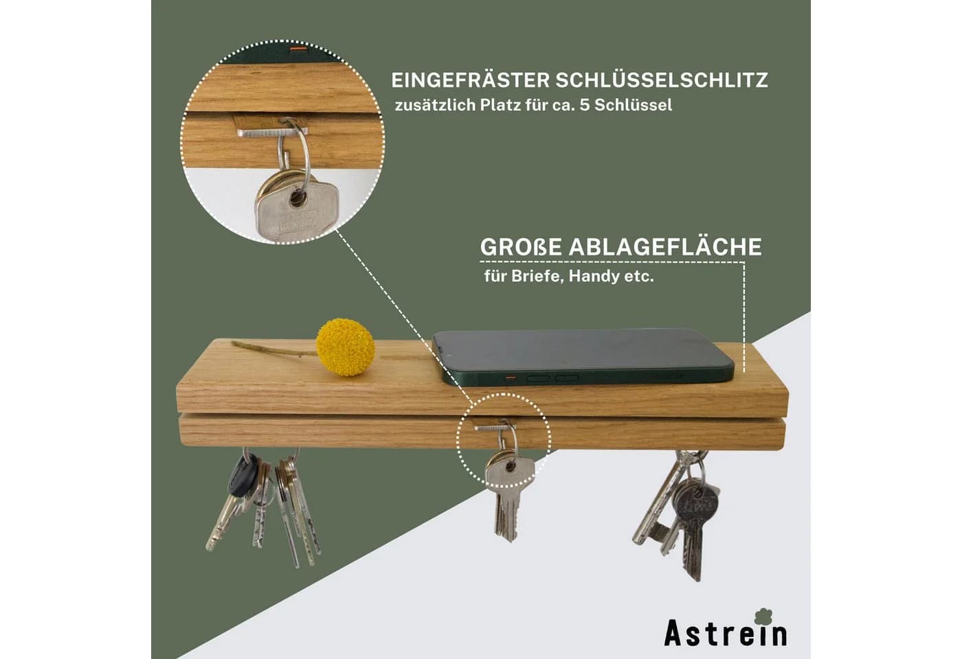 Astrein Schlüsselbrett Eiche Magnetisch - Bild 5