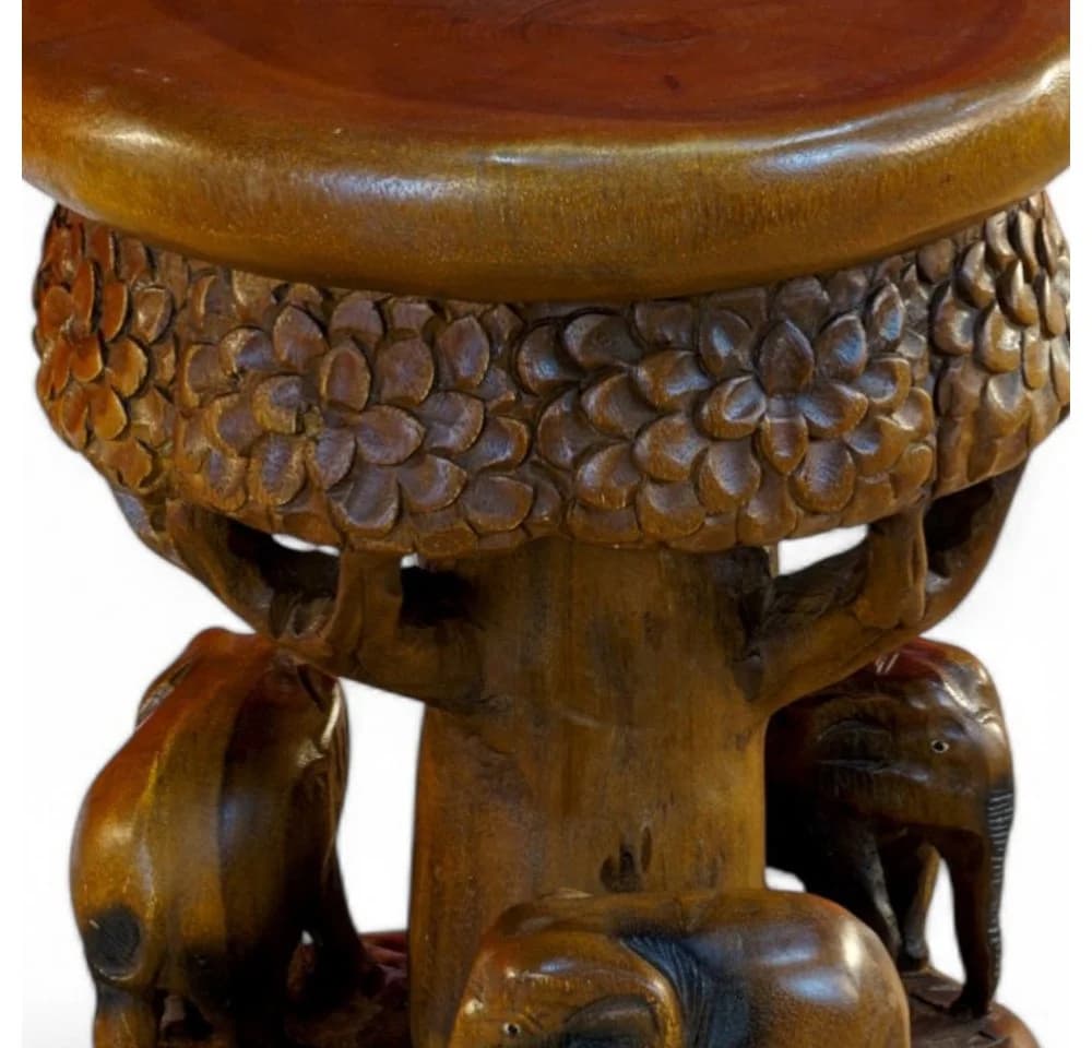 Kinaree Beistelltisch Massivholz Elefanten geschnitzt Thailand - Bild 4