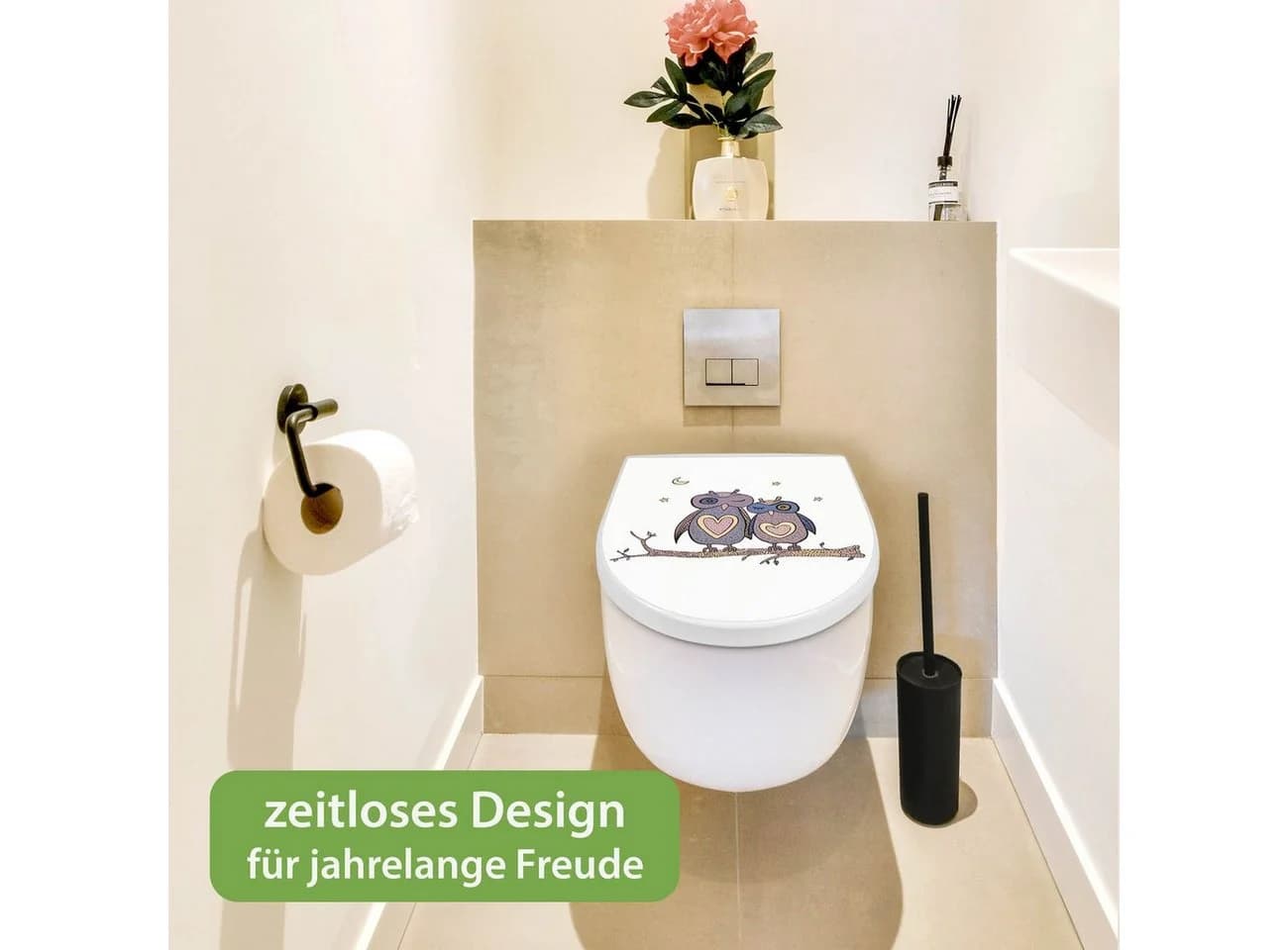 banjado WC-Sitz D-Form Absenkautomatik Motiv Verliebte Eulen - Bild 5