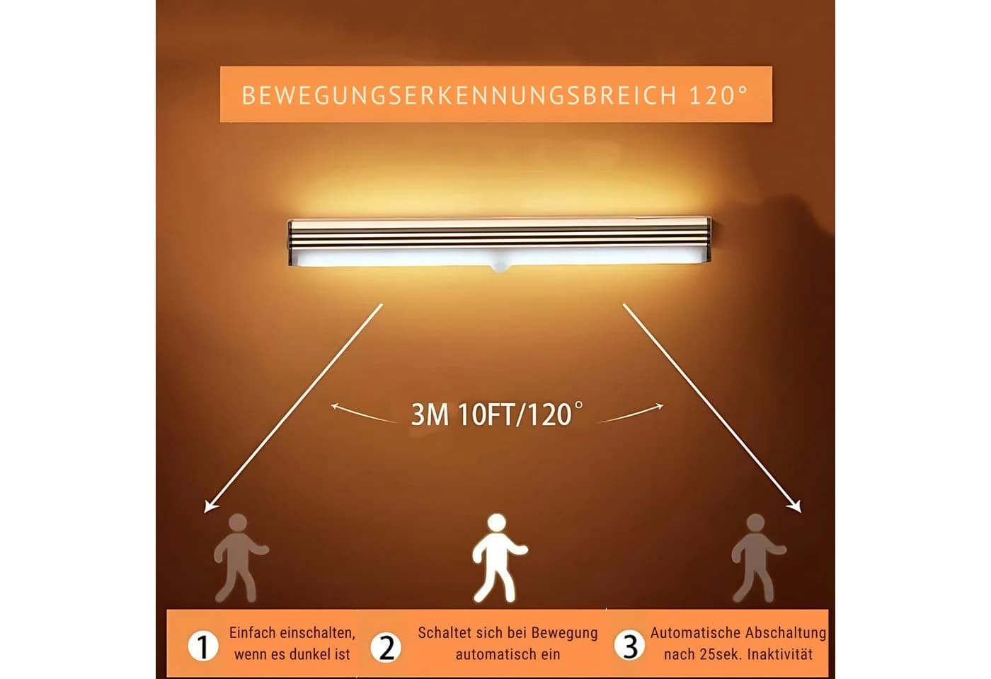 HS.SUPPLY LED Lichtleiste mit Bewegungssensor, 3 Farbtemperaturen - Bild 5