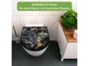 banjado WC-Sitz Premium D-Form Schwarz/Gold mit Softclose Bild 1