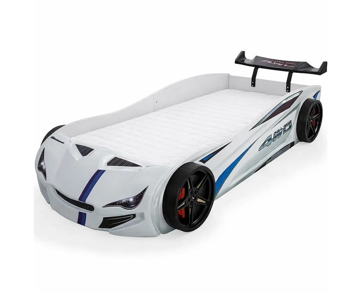 MARQA HOME Autobett Kinderbett 90x200 mit Rolllattenrost Weiß - Bild 2