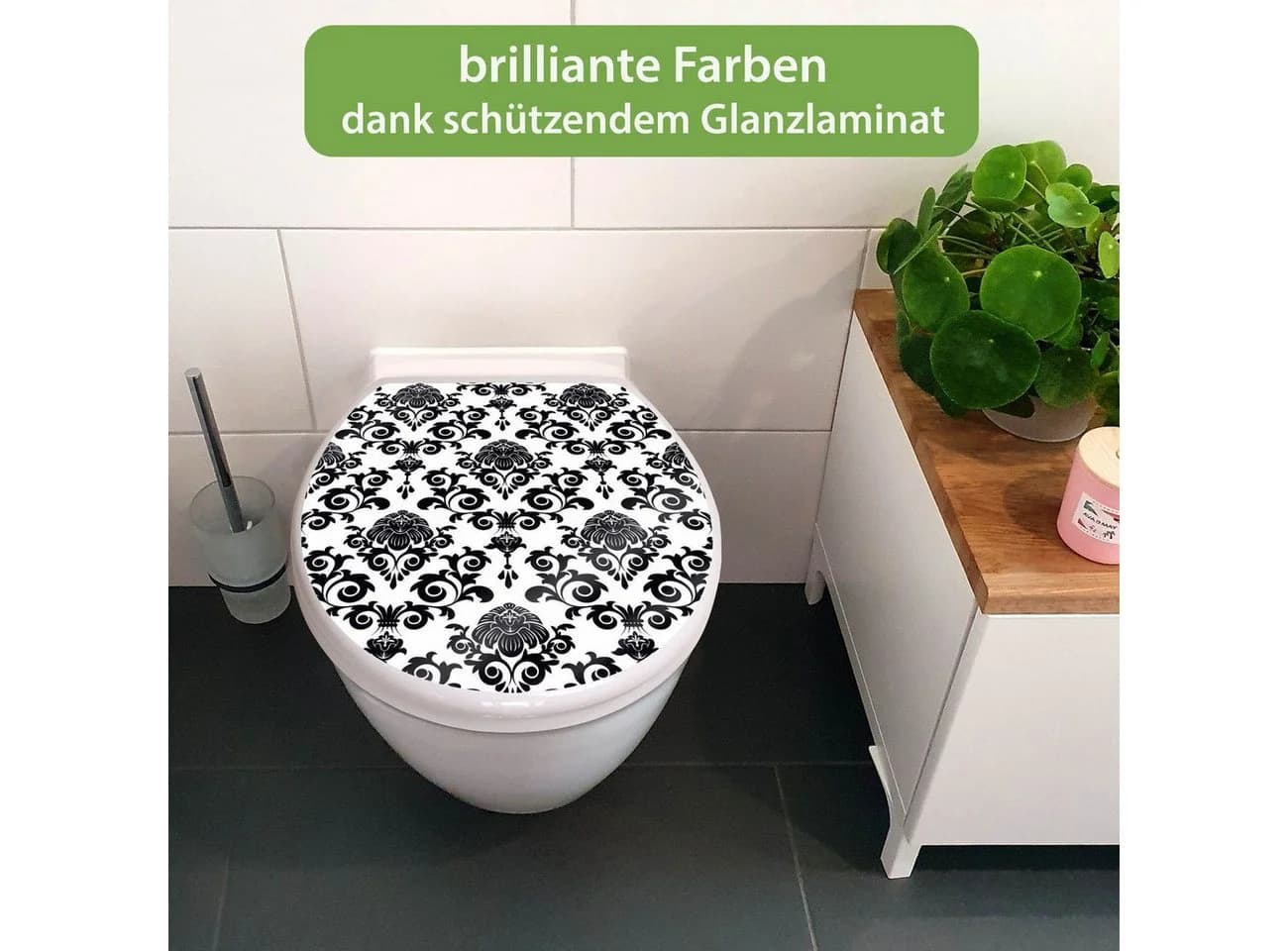 banjado WC-Sitz mit Absenkautomatik Barock Motiv Weiß