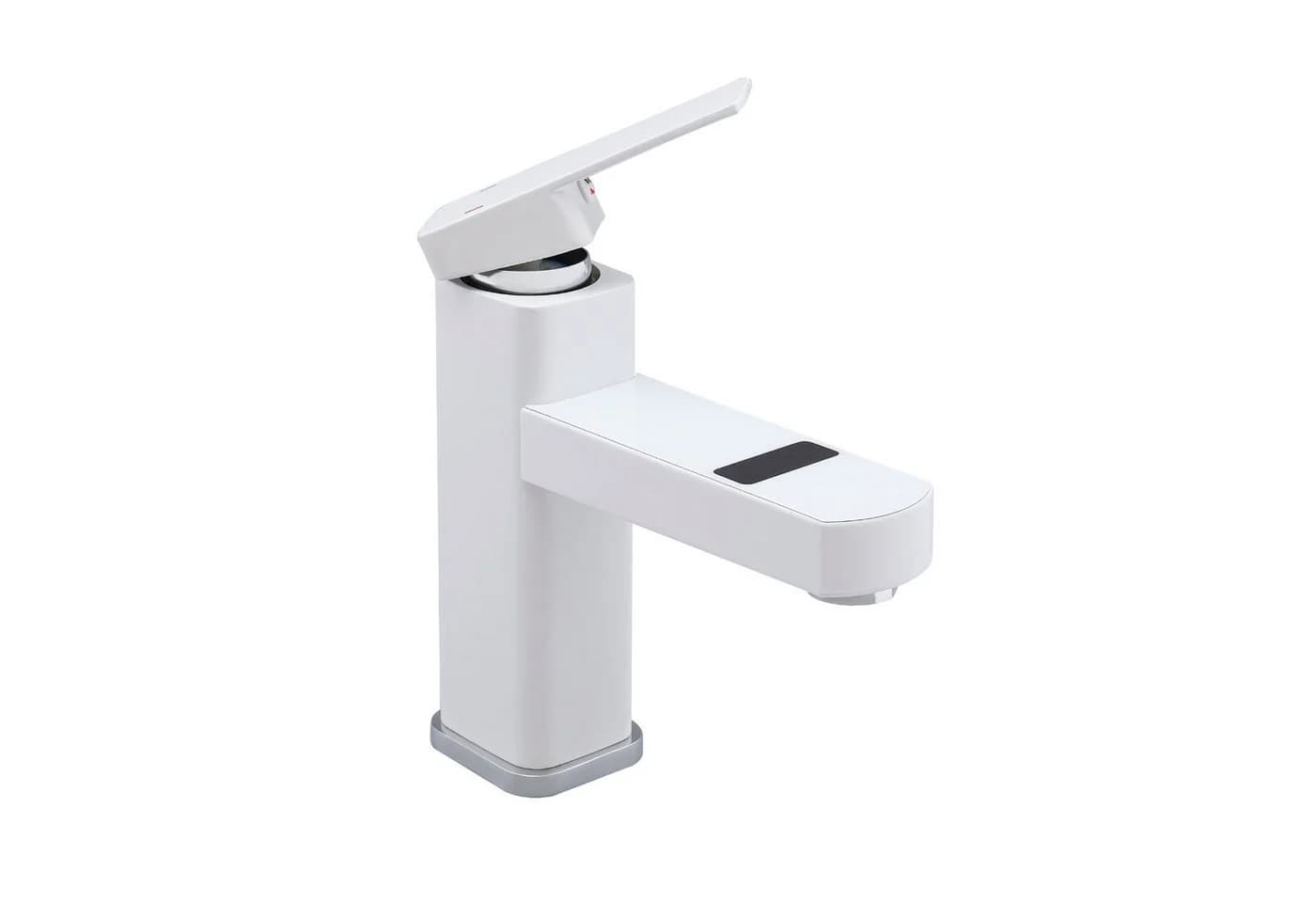 HS.SUPPLY Digitaler Wasserhahn mit LED-Temperaturanzeige Schwarz/Weiß - Bild 5