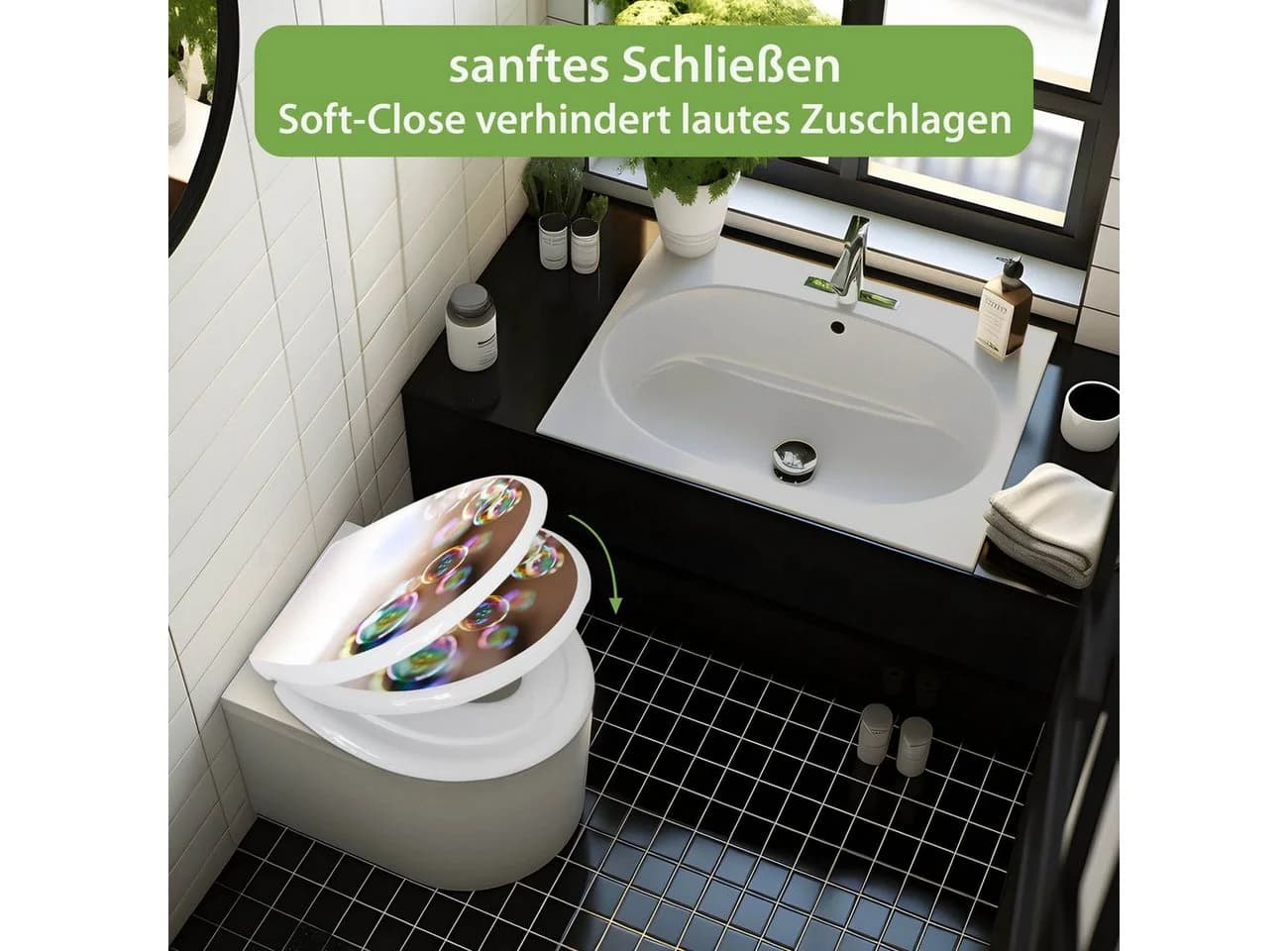 banjado WC-Sitz Motiv Seifenblasen mit Kindersitz - Bild 5
