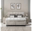 ABC Bedding Boxspringbett LUCIA Braun Beige Stoffdesign Bild 2