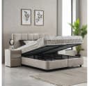 ABC Bedding Boxspringbett LUCIA Braun Beige Stoffdesign Bild 4