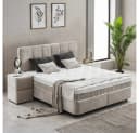 ABC Bedding Boxspringbett LUCIA Braun Beige Stoffdesign Bild 5