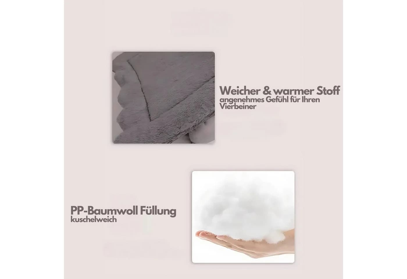 FLOCKI Pets™ Tierhaus Grau/Braun mit abnehmbarem Kissen