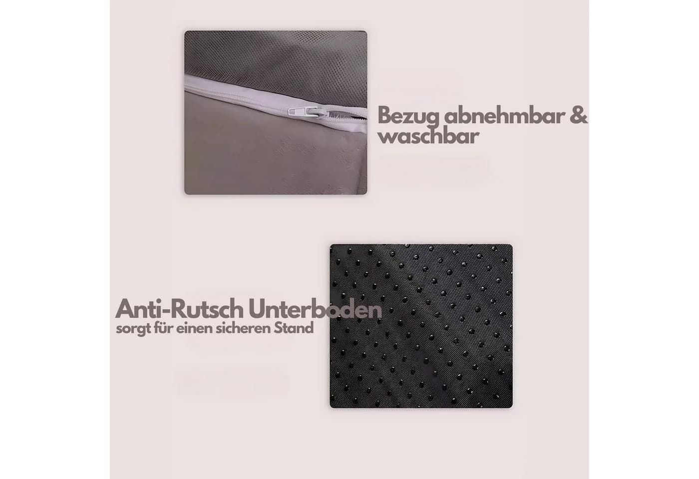 FLOCKI Pets™ Tierhaus Grau/Braun mit abnehmbarem Kissen - Bild 3