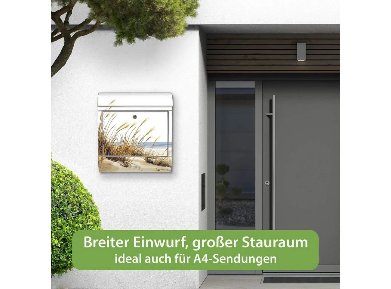 banjado Wandbriefkasten Edelstahl Dünenlandschaft silber - Bild 4