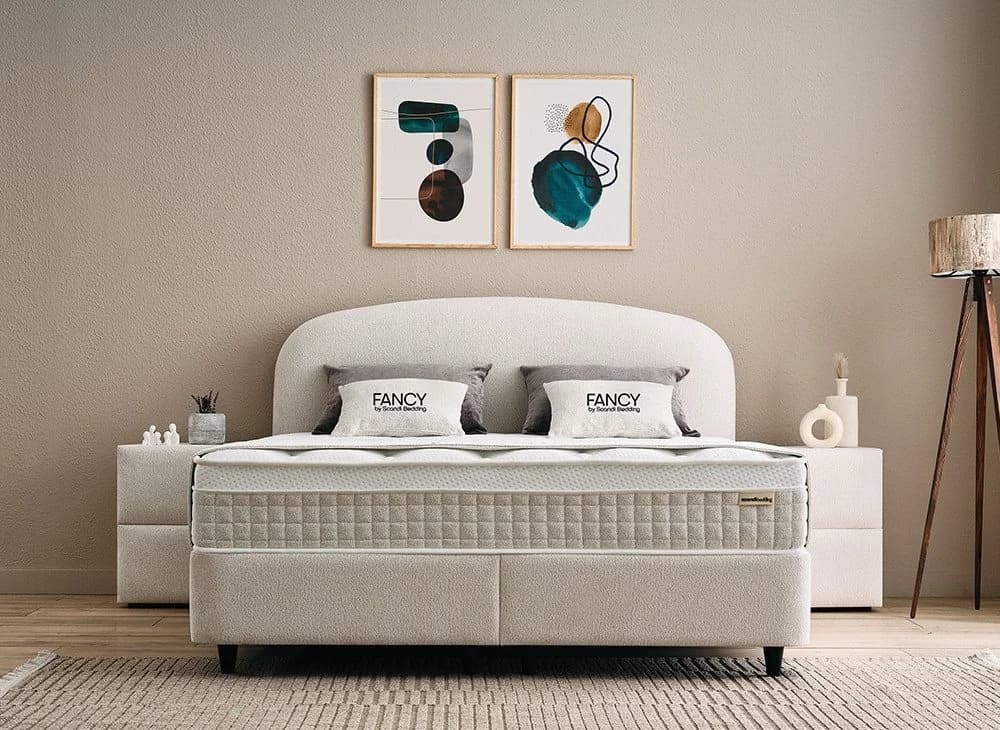 abc bedding Boxspringbett FANCY Samt Velours mit Bettkasten