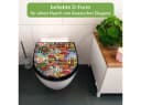 banjado WC-Sitz Premium D-Form mit Absenkautomatik Motiv Funky Town Schwarz Bild 1