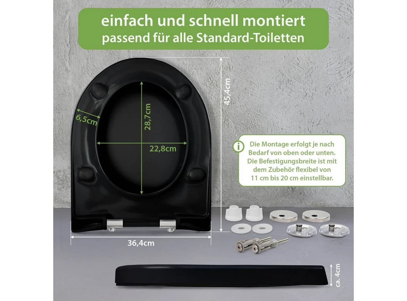 banjado WC-Sitz Premium D-Form mit Absenkautomatik Motiv Funky Town Schwarz - Bild 4