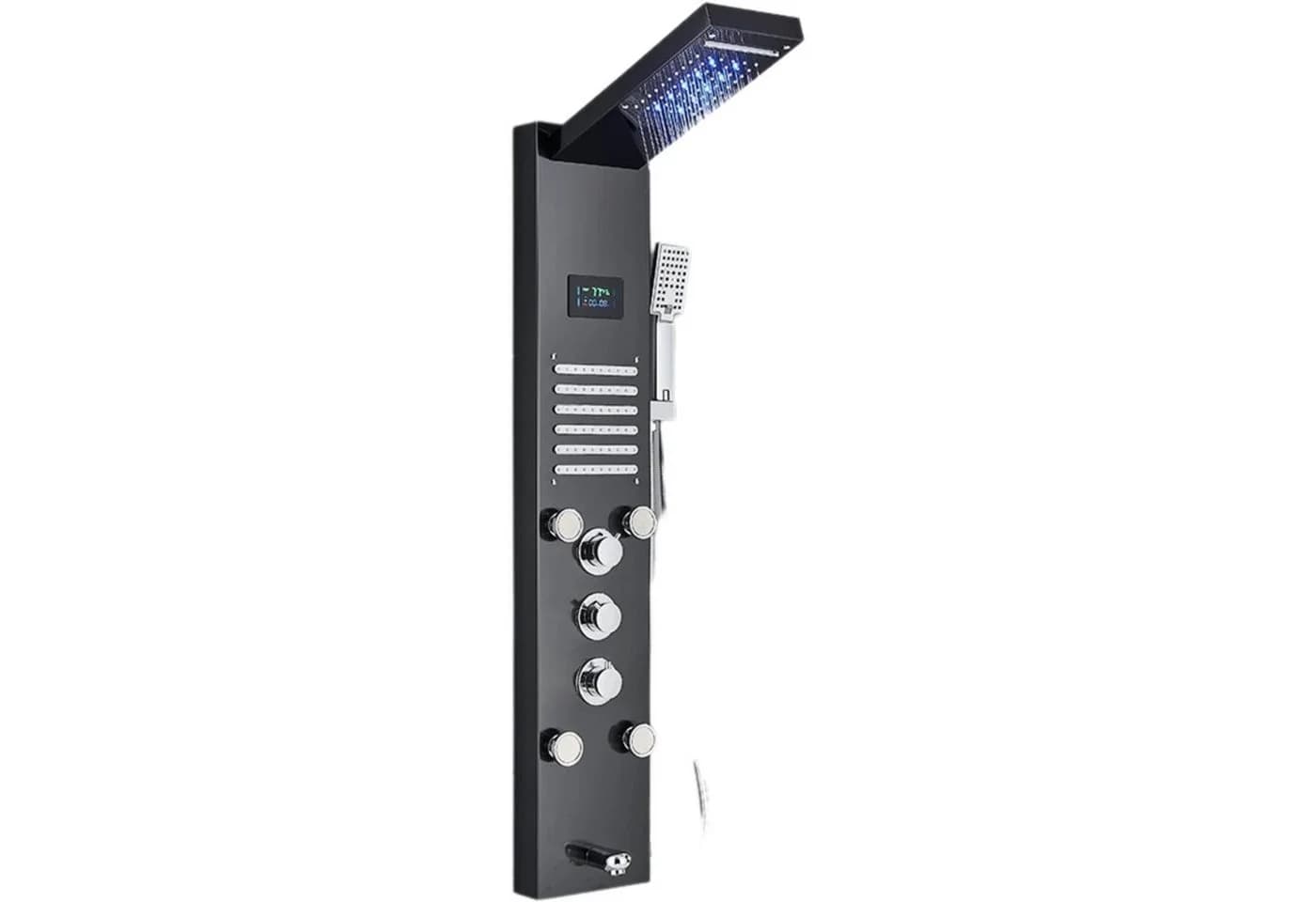 LuxaSteel Regendusche Schwarz mit LED-Beleuchtung & Wasserfallfunktion - Bild 2