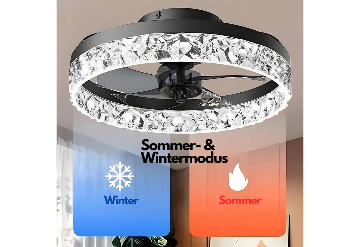 HS.SUPPLY Deckenventilator mit LED-Beleuchtung und Fernbedienung - Bild 3
