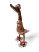 Kinaree Dekofigur Bade Enten Paar Bambus Holz Rot Bild 3