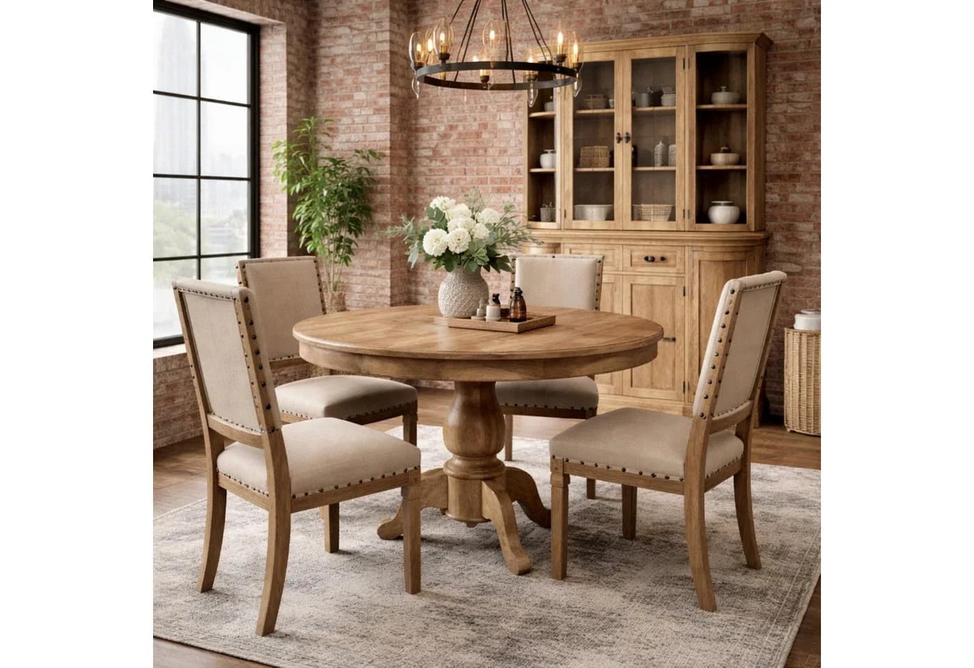 baario Esstisch LA BEAUME 140cm Landhausstil antikbraun massiv Mangoholz