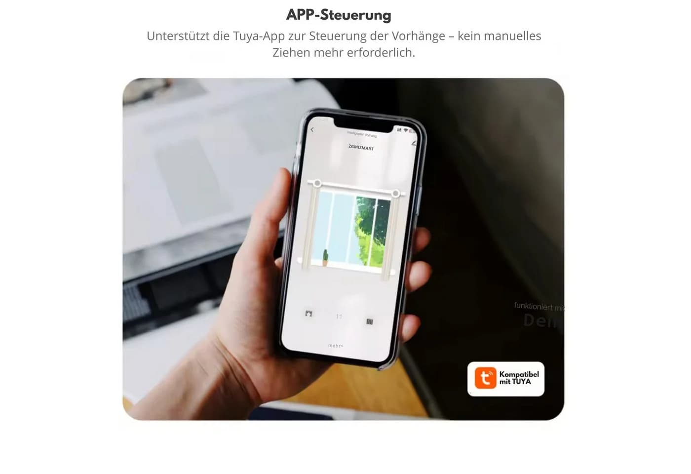 HS.SUPPLY Smart Vorhangsystem Zigbee App Sprachsteuerung - Bild 4