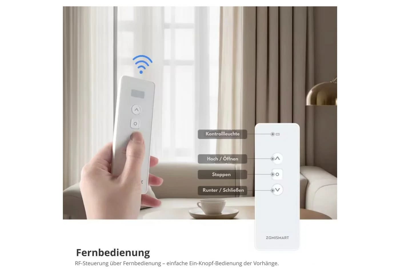 HS.SUPPLY Smart Vorhangsystem Zigbee App Sprachsteuerung - Bild 5