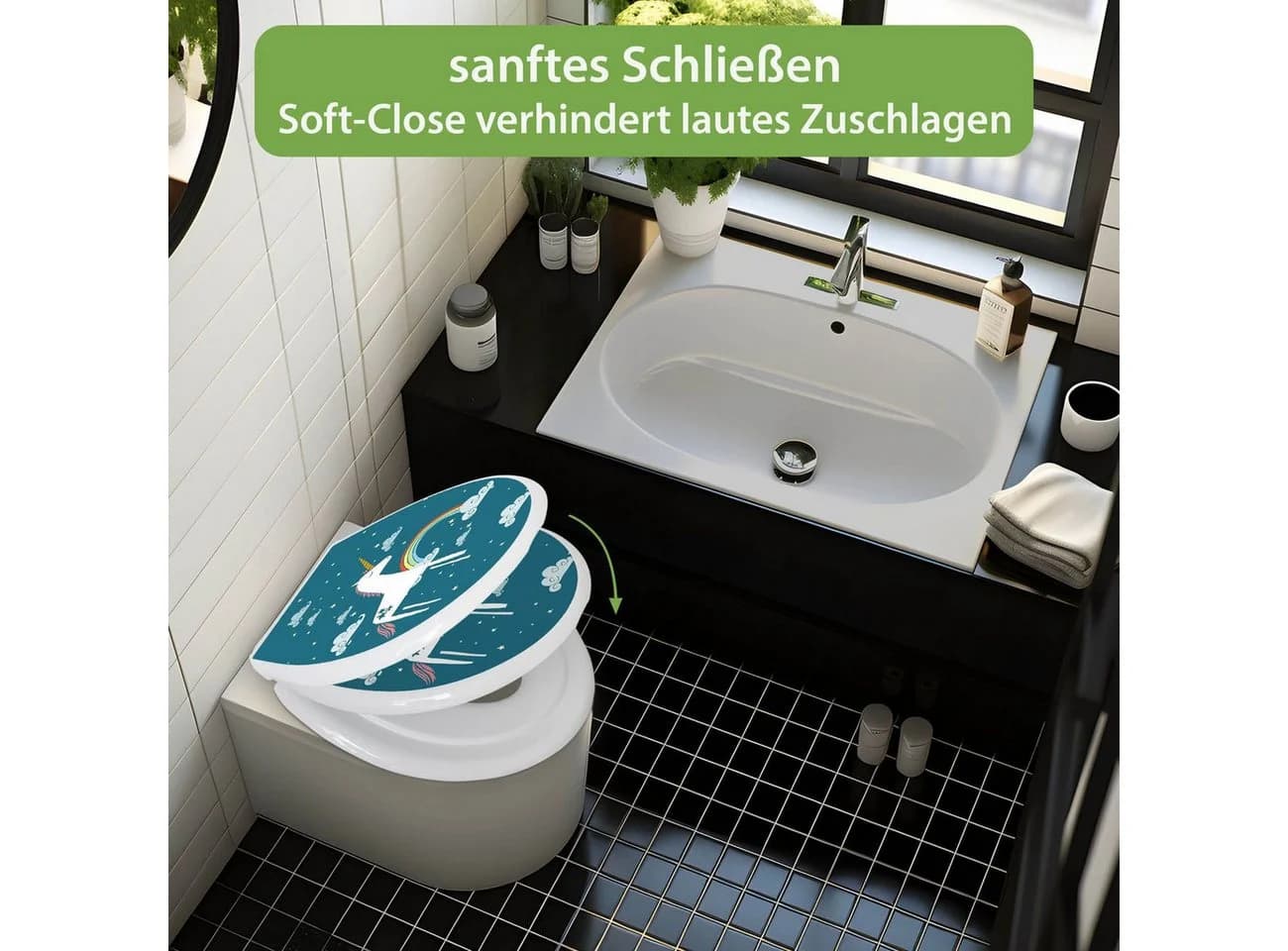 banjado WC-Sitz Motiv Einhorn mit Kindersitz - Bild 5