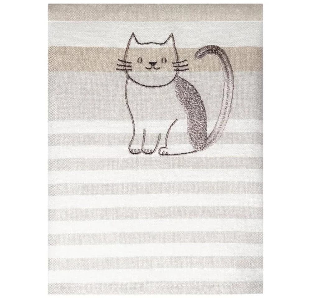 Grubentuch Geschirrtuch Katze Landlust Kollektion Beige Halbleinen - Bild 2