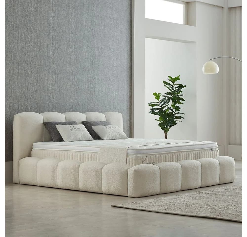 ABC Bedding Boxspringbett KAONA Beige Bouclé mit Bettkasten - Bild 5