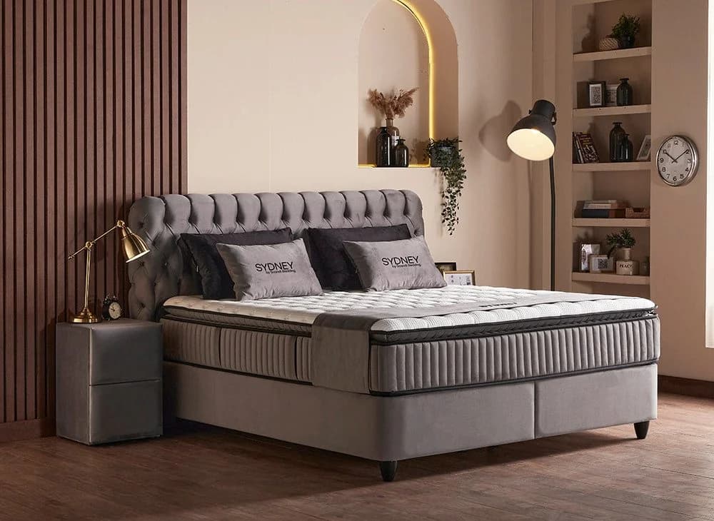 abc bedding Boxspringbett SYDNEY Grau mit Bettkasten - Bild 2
