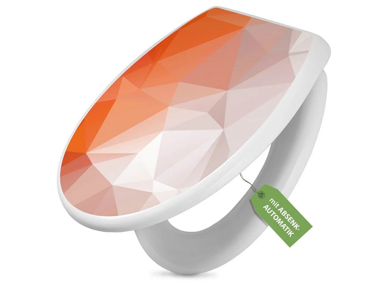 banjado WC-Sitz mit Absenkautomatik Motiv Orange Polygon - Bild 2
