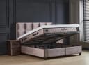 ABC Bedding Boxspringbett Phantom Beige Samt mit Bettkasten & 2x Nachttischen Bild 1