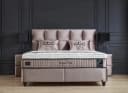 ABC Bedding Boxspringbett Phantom Beige Samt mit Bettkasten & 2x Nachttischen Bild 2