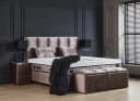ABC Bedding Boxspringbett Phantom Beige Samt mit Bettkasten & 2x Nachttischen Bild 3