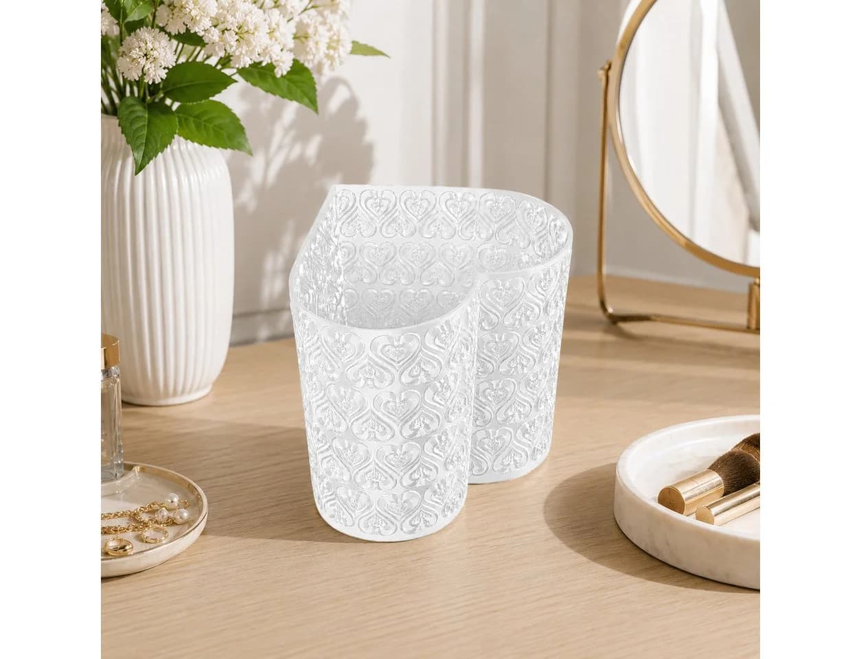 Alpha Electronics Dekovase Herz Organizer Vase Weiß 3D-Druck - Bild 4