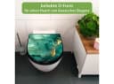 banjado WC-Sitz Premium D-Form Grüner Marmor Gold Softclose Bild 1