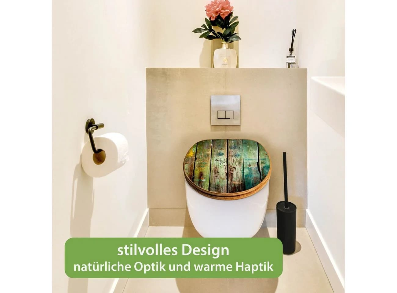banjado WC-Sitz Bambus Absenkautomatik Motiv Grünes Holz - Bild 5