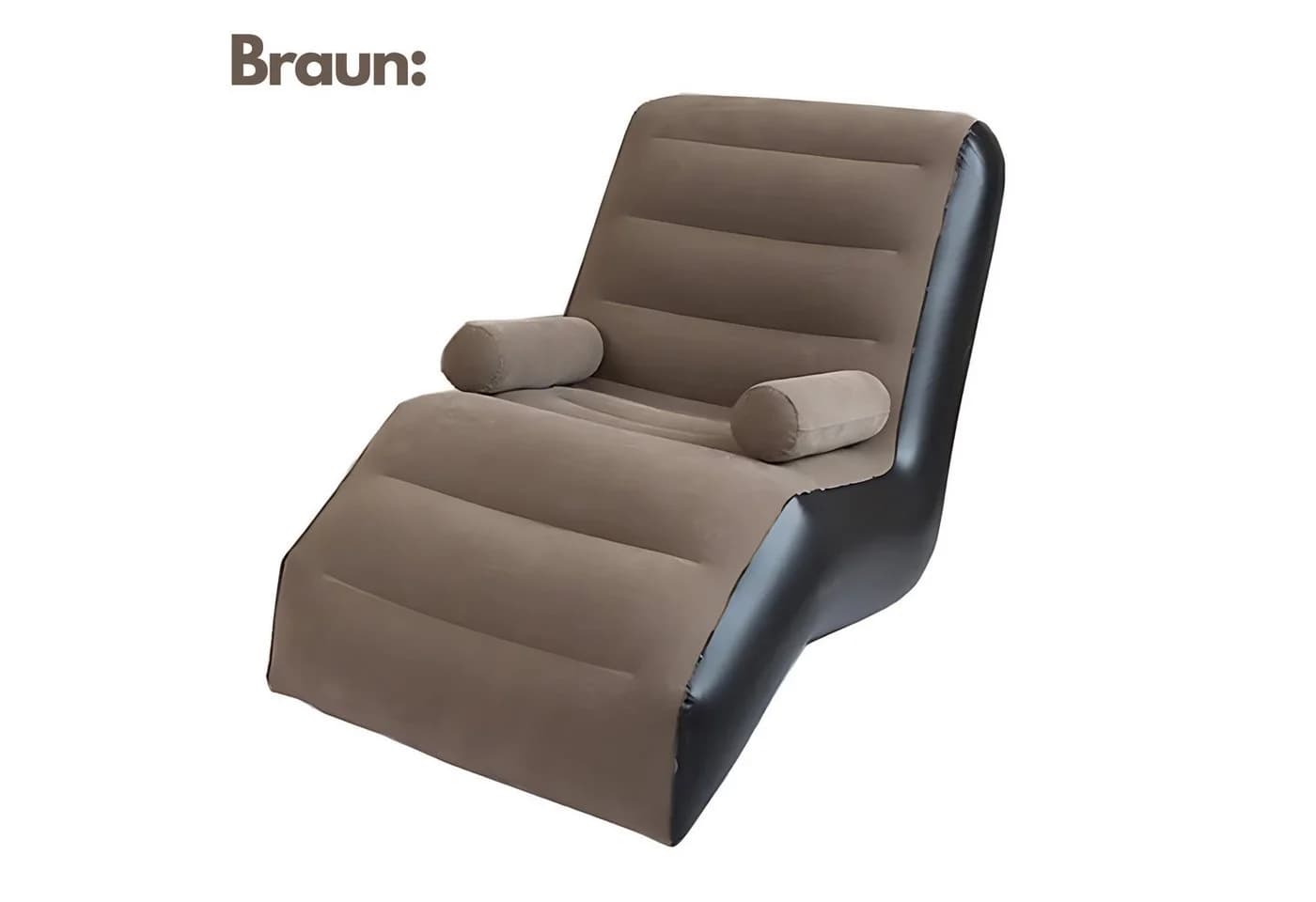HS.SUPPLY Luftsessel aufblasbar Braun/Rosa PVC - Bild 4
