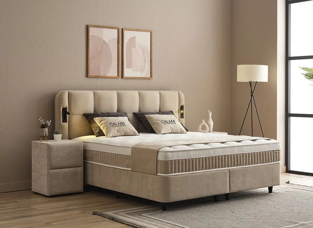 abc bedding Boxspringbett CALMA Beige mit Bettkasten - Bild 3