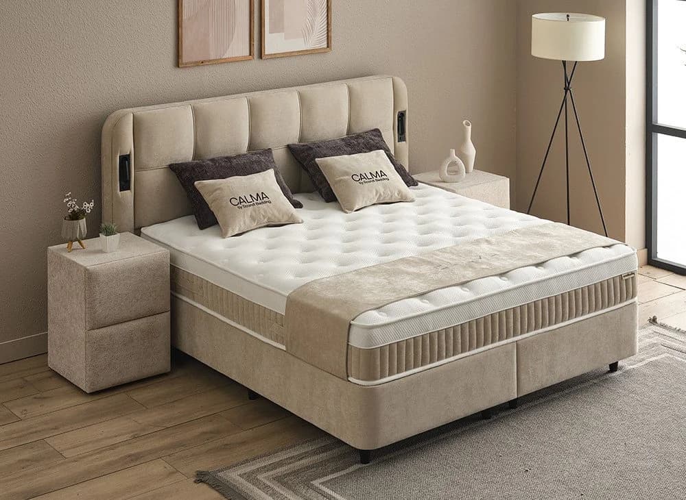 abc bedding Boxspringbett CALMA Beige mit Bettkasten - Bild 5