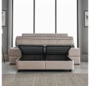 ABC Bedding Boxspringbett CLARA Braun Beige Samt mit Topper & Bettkasten Bild 1