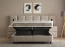 abc bedding Boxspringbett DAVIS Beige mit Bettkasten Bild 1