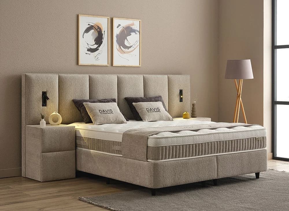 abc bedding Boxspringbett DAVIS Beige mit Bettkasten - Bild 3