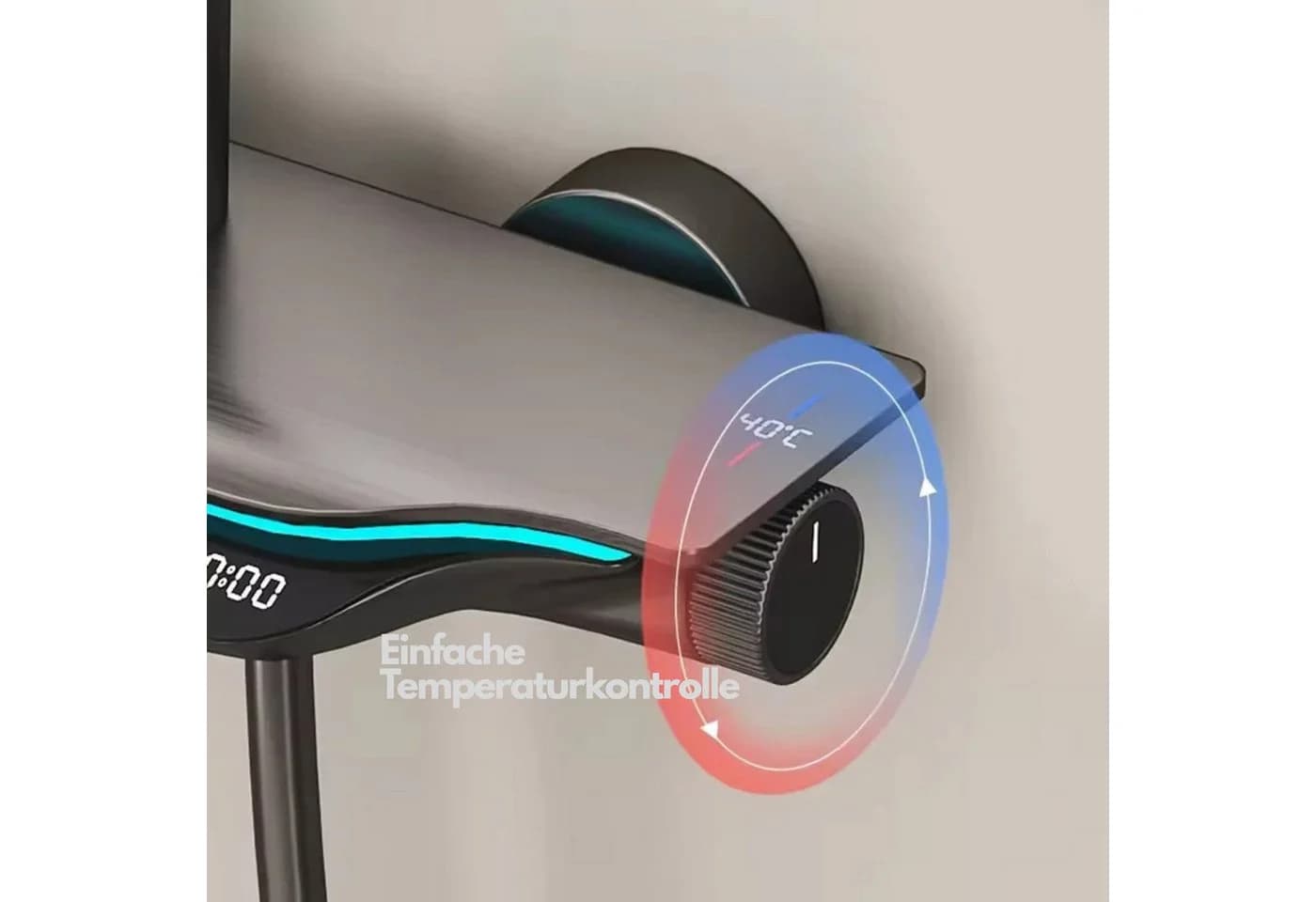 LuxaSteel Duscharmatur Smartes Duschsystem mit LED-Display & Thermostat – Regendusche Set - Bild 5