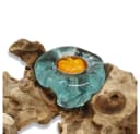 Kinaree Teelichthalter Geschmolzenes Glas auf Kaffeewurzel Bild 4