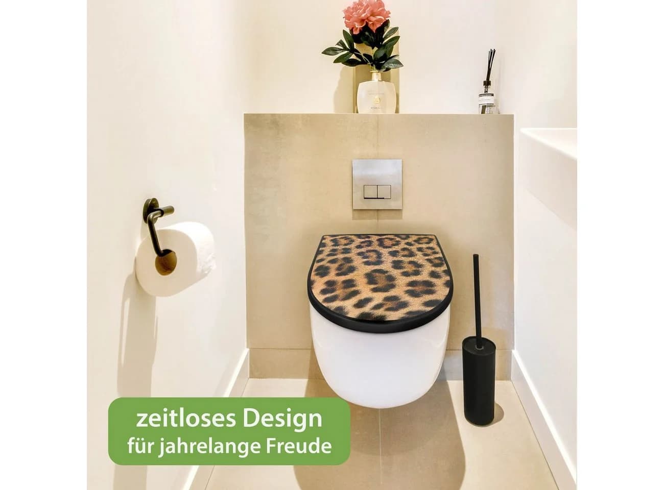 banjado WC-Sitz Premium D-Form Leopardenfell Softclose - Bild 5