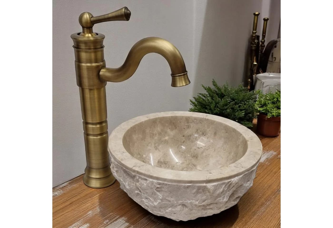 Kinaree Marmor Waschbecken Beige Handgefertigt - Bild 2