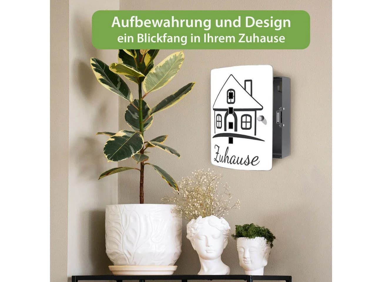 banjado Schlüsselkasten Edelstahl Schwarz mit Motiv - Bild 3