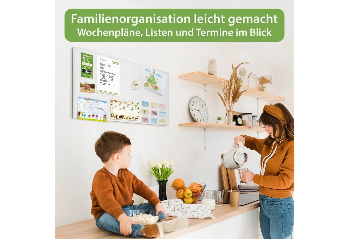 banjado Magnettafel 78x37cm Metall Magnetisch - Bild 5