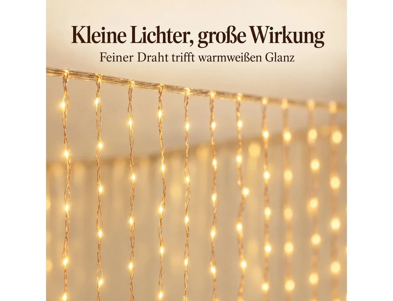 Norvéa Home LED-Lichterkette Lichtervorhang Warmweiß mit Fernbedienung - Bild 3