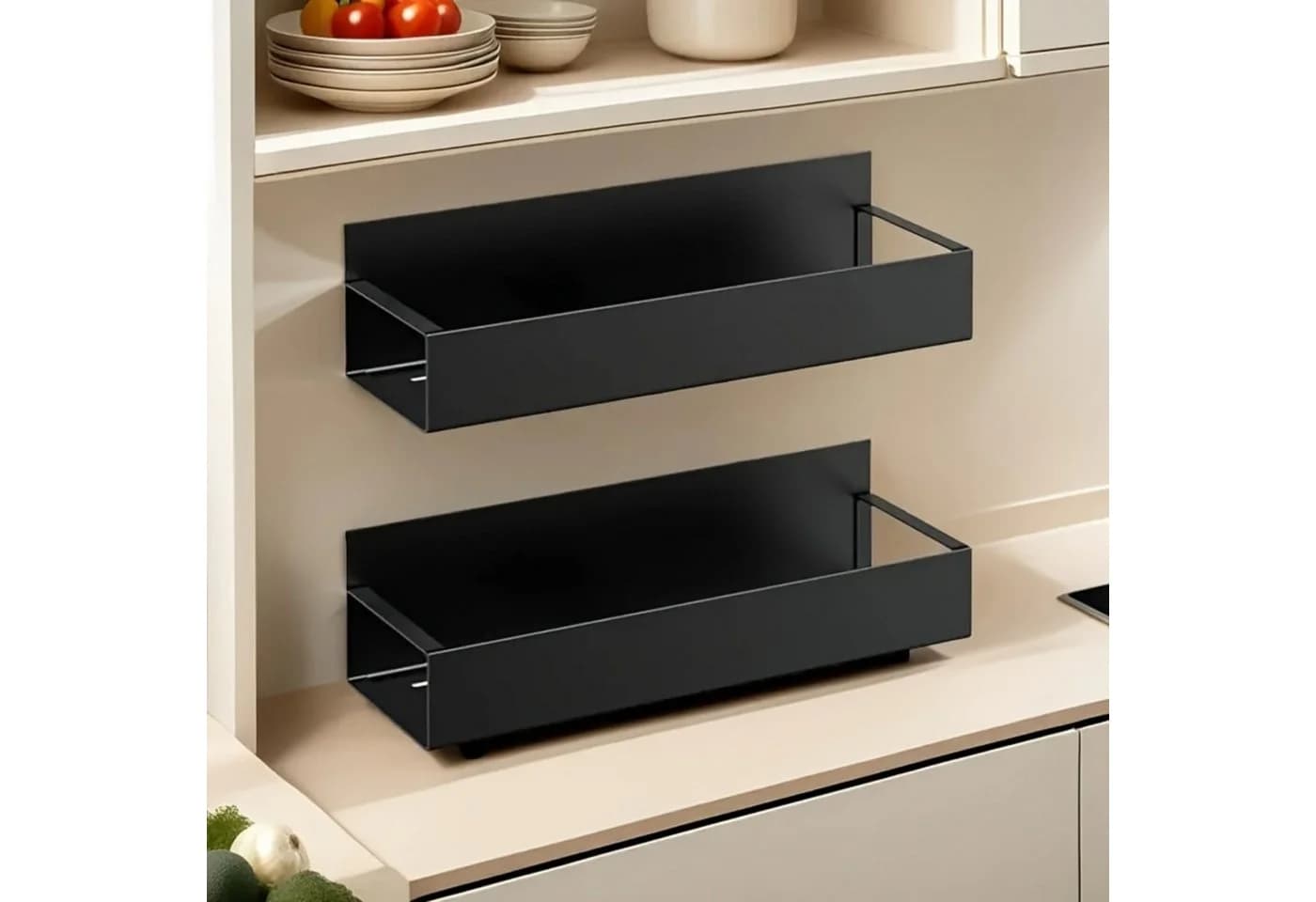 Norvéa Home Magnetisches Ablageregal aus Metall Schwarz - Bild 5